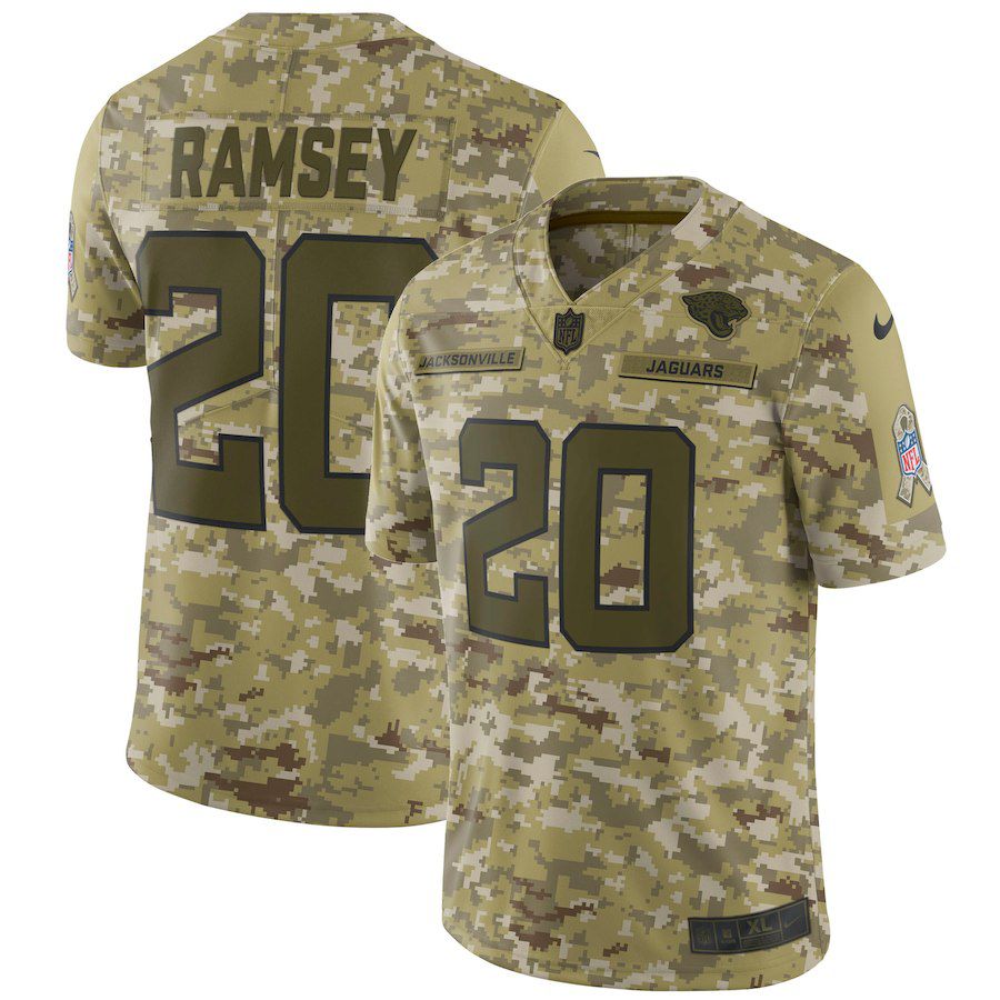 Men Jacksonville Jaguars #20 Ramsey Nike Camo Salute to Service Retired Player Limited NFL Jerseys->jacksonville jaguars->NFL Jersey